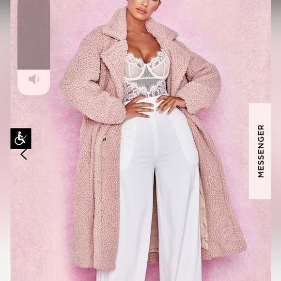 House of CB teddy bear coat blush Small or medium S M - Picture 12 of 12